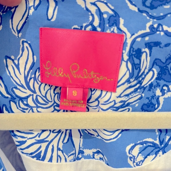 Lilly Pulitzer Ezralyn Short Sleeve Cotton Maxi Dress Boca Blue Croc - Picture 7 of 7